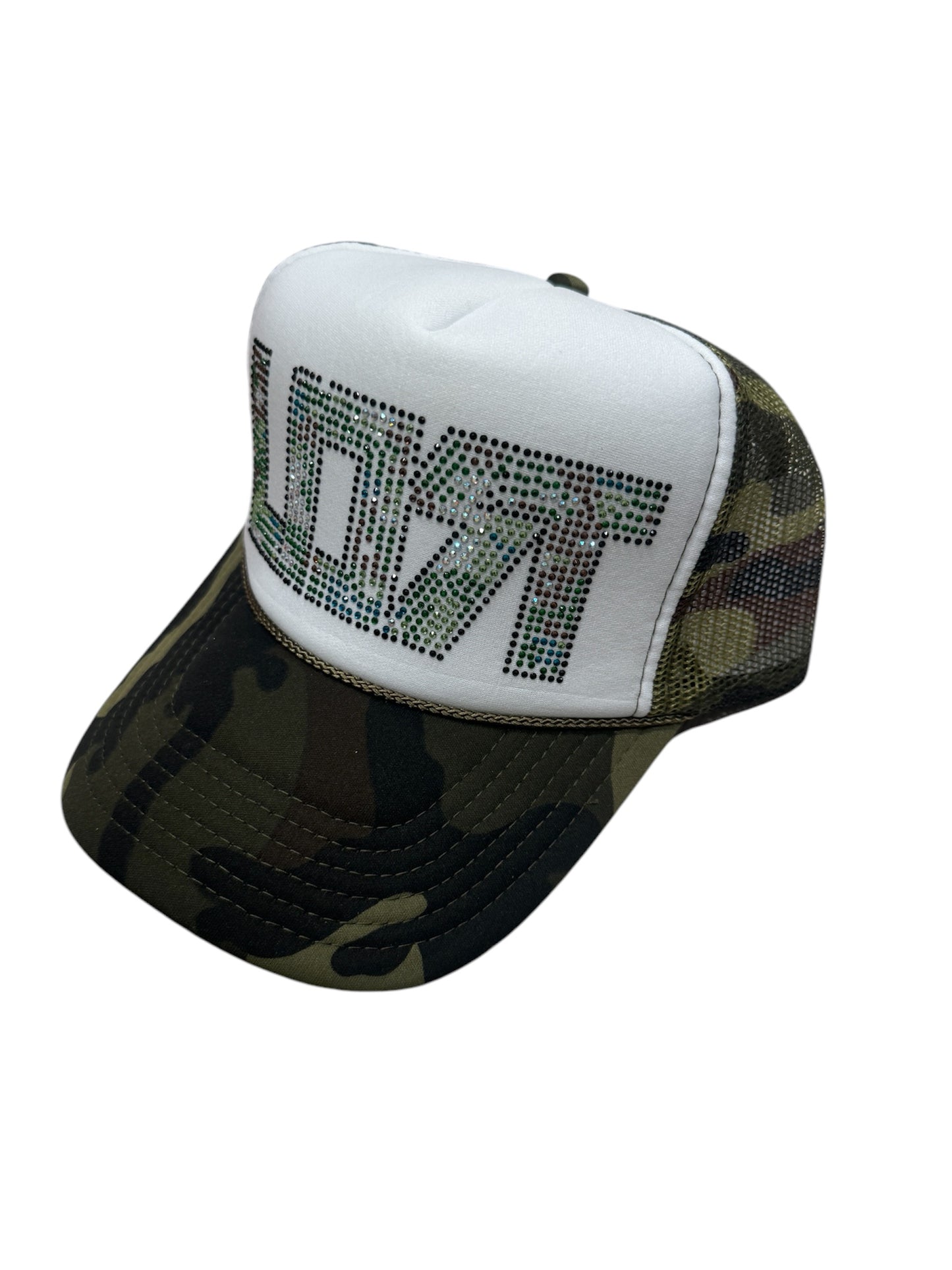 SAMPLE CAMO RHINESTONE TRUCKER (2022)